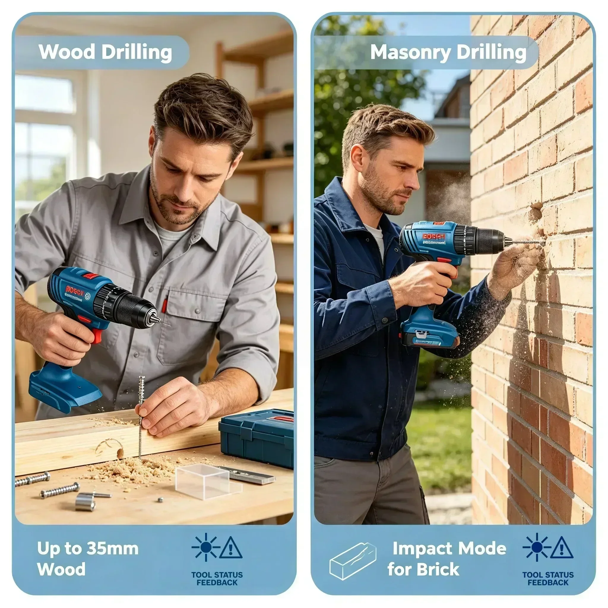 Brushless Cordless Electric Drill 18V - Bosch GSB 185-LI 18V Bürstenloser Akku-Schlagbohrschrauber