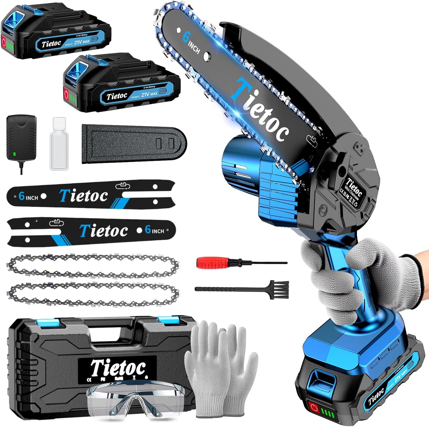 Mini Electric Chainsaw 6 Inch - Mini-Kettensäge, 6 Zoll Akku-Kettensäge, 880W Leistungsstarke